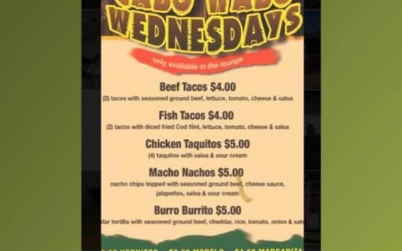 Cabo Wabo Wednesday Specials !!