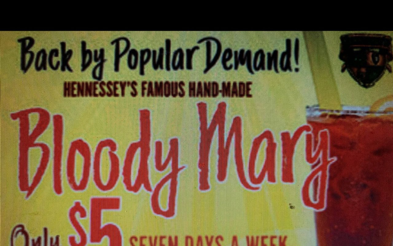Saturday $5.00 Bloody Mary!!
