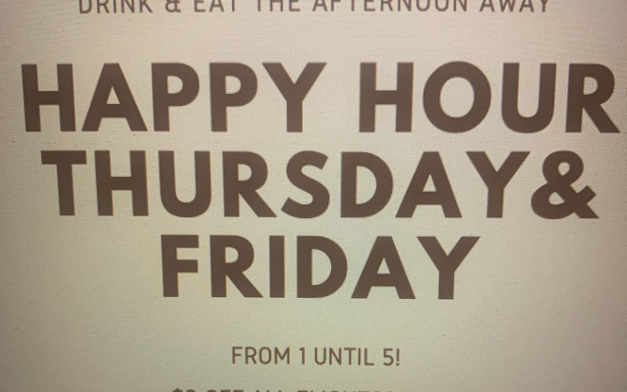 Friday Happy Hour Specials !!   1-5pm 